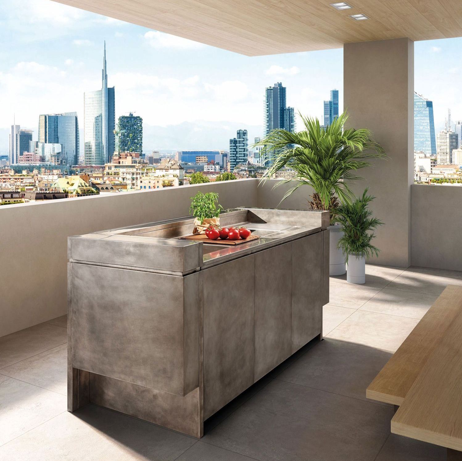 Madia cucina outdoor in acciaio Xera Linea outdoor kitchen | Cucine da esterno