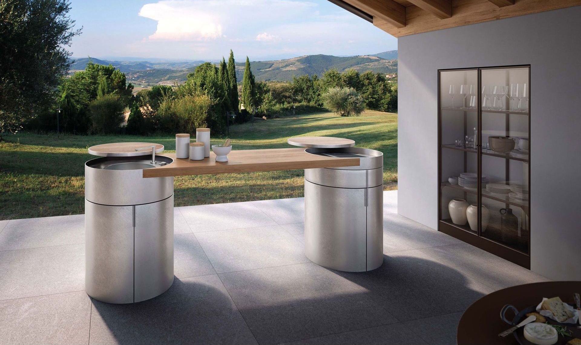 Cucine outdoor in acciaio Xera Linea outdoor kitchen | Modular kitchen Stem | Stainless steel outdoor kitchen | Xera