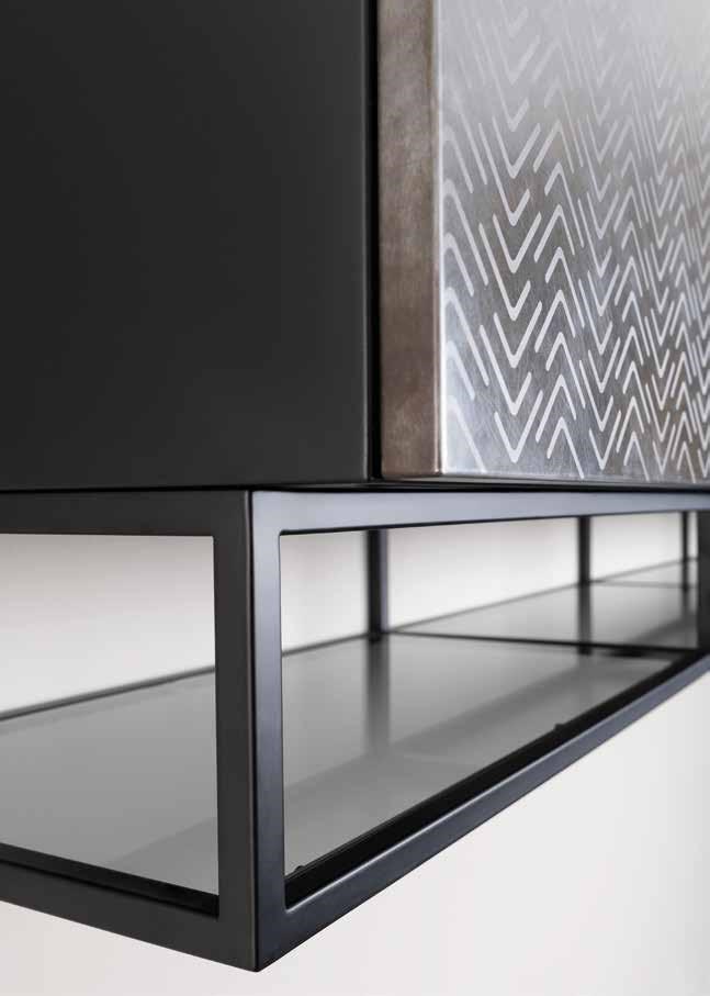 Ghost texture cucina in acciaio inox e texture geometrica | Xera linea per la casa indoor kitchen | Cucine per la casa