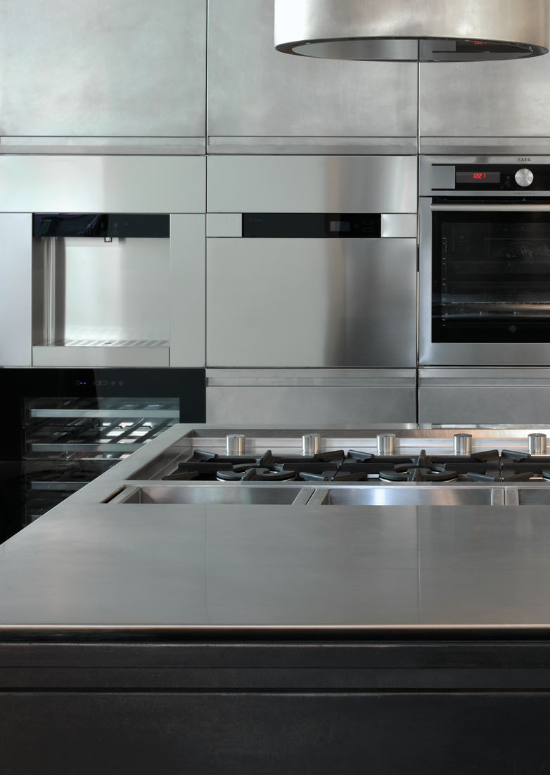 Cucina inox Monolit 45° | Xera cucine moderne